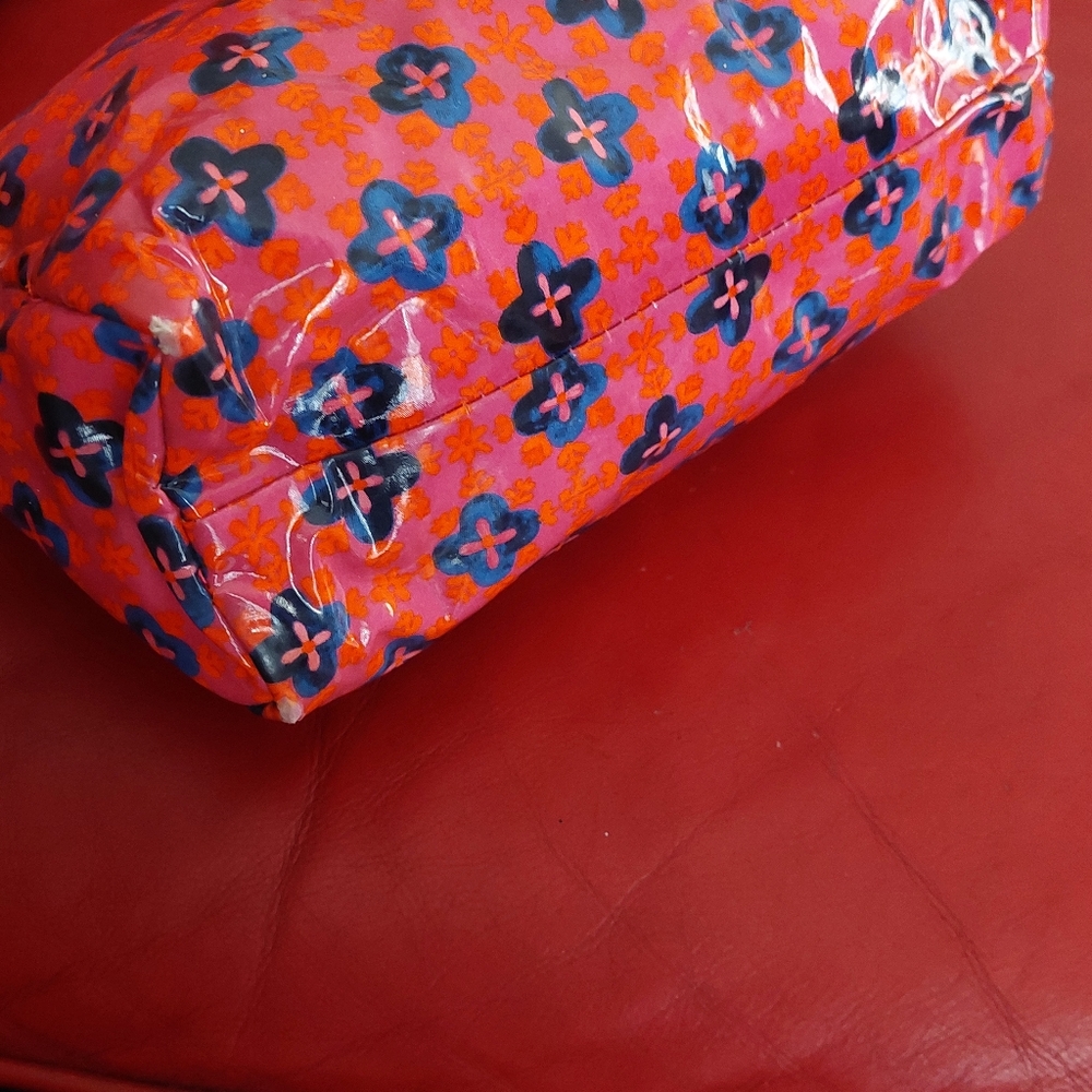 Tory Burch Red, Pink and Blue Floral Cosmetic Bag Oversized - Picture 5 of 8